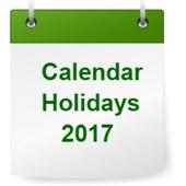 2017 Calendar Holidays on 9Apps