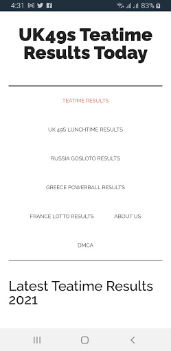 Teatime sale lotto results