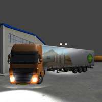 Caminhão Noturno 3D: Fábrica Estacionamento