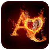 3D Fire Text Photo Frames