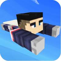 Flying Superhero: Blocky World