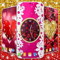 Love Hearts Clock Wallpaper on 9Apps