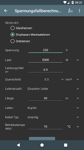 Elektro Berechnungen screenshot 3