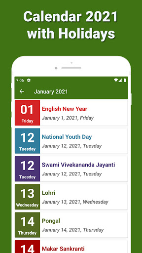 Calendar 2021 with Holidays screenshot 3