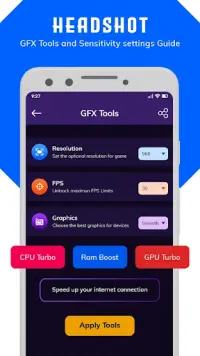 Baixe o One Tap Headshot - GFX Tool MOD APK v3.0 para Android