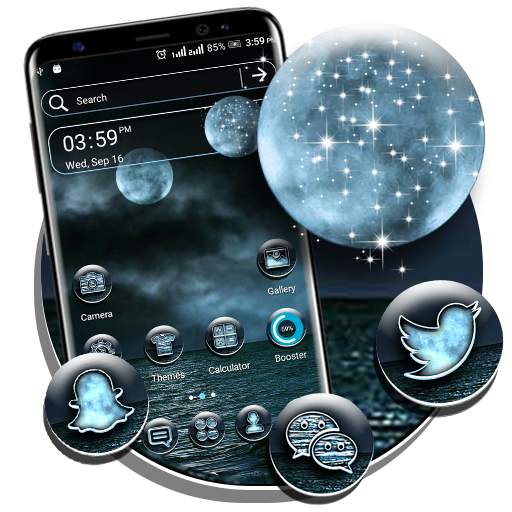 Ocean Moon Night Launcher Theme