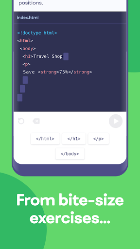 Mimo: Learn coding in JavaScript, Python and HTML screenshot 2