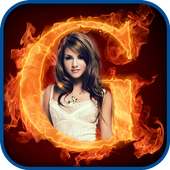 Fire Text Frame Photo Editor - Blend Me Collage
