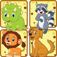 jungle animals memory games for kids.matching game