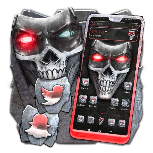 Metal Skull Mask Launcher Theme