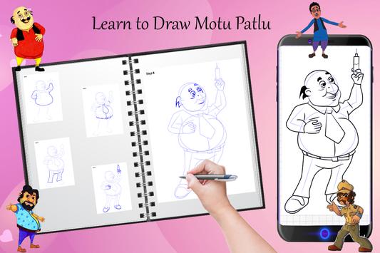 Motu Cartoon Drawing-Motu Patlu-Art with Ali - YouTube