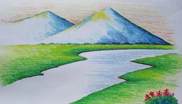 simple landscape drawing