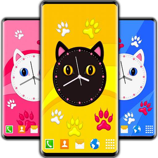 Kitty Clock Wallpaper 😻 Cute Cat Live Wallpapers
