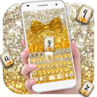 Ouro glitter bowknot teclado