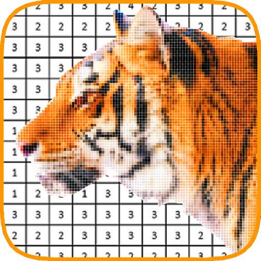 Tiger Pixel Art Coloring By Number