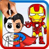 How to draw chibi super hero