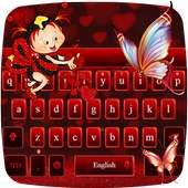 Red Glitter Keyboard Theme on 9Apps