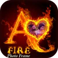 Fire Text Photo Frame on 9Apps