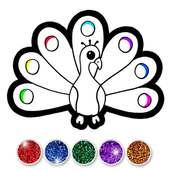 litter Peacock para colorear y dibujar para niños