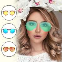 Girl Funky Sunglass Photo Changer