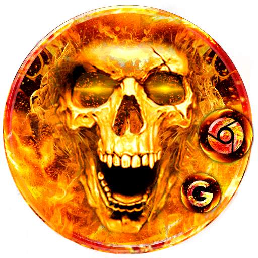 Scary Fire Skull Launcher Theme Live HD Wallpapers