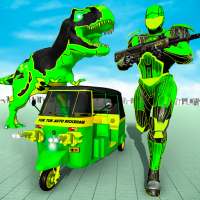Tuk Tuk Auto Rickshaw trasforma il robot dinosaur