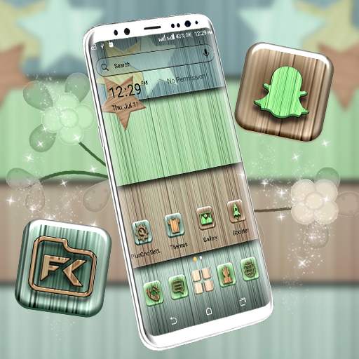 Colourful Wooden Launcher Theme