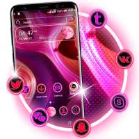 Pink Liquid Flow Launcher Theme