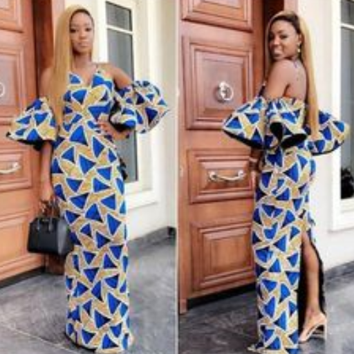 Off shoulder 2024 ankara long gown