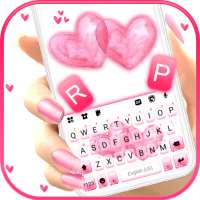 Pink Doodle Hearts Keyboard Background