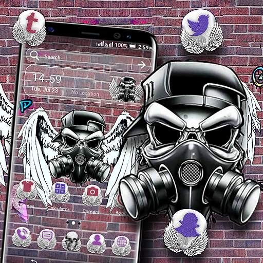 Skull Graffiti Launcher Theme