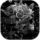 Black Butterfly Skull Keyboard