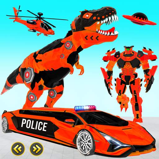 Police Limo Dino Robot Helicopter Car Robot Games