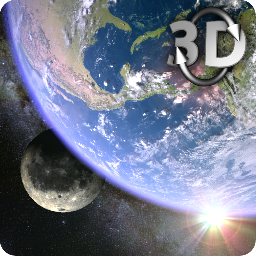 Earth &amp; Moon in HD Gyro 3D Parallax Live Wallpaper icon