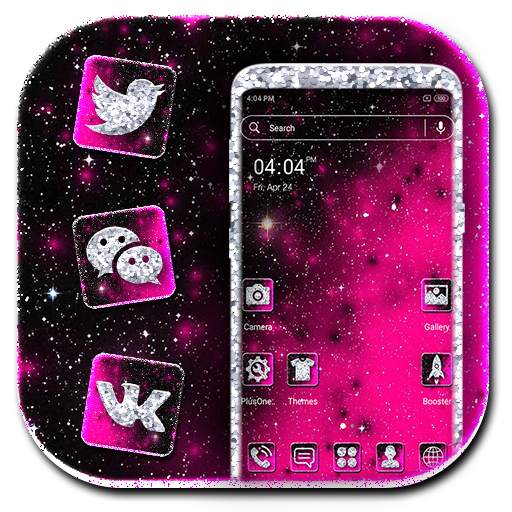 Black Pink Glitter Launcher Themes