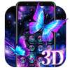 3D Neon Butterfly Shiny Theme
