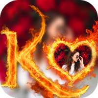 Fire Text Photo Frame on 9Apps