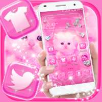 Cute Pink Cat Launcher Theme on 9Apps