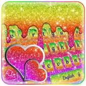 Rainbow Glitter Love Heart Keyboard