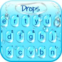 Tema Keyboard Blue 3d Waterdrops