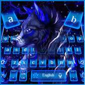 Neon Galaxy Wolf Keyboard Theme on 9Apps