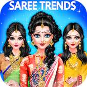 indian dress up saree salão de moda