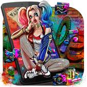 Joker Graffiti Sexy Girl Launcher Theme