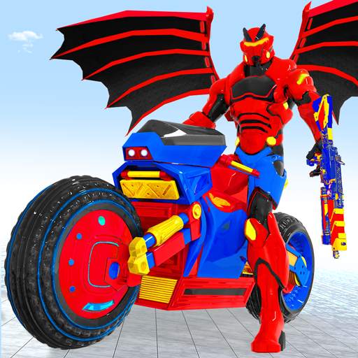 Flying Bat Robot Bike Game
