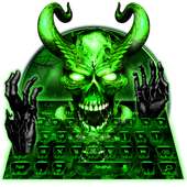Neon Hell Zombie Skull Keyboard Theme
