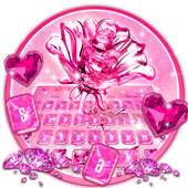 Cristal paillettes d'amour rose