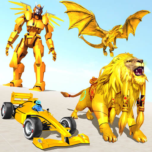 Formula Car Robot Transform - Flying Dragon Robot