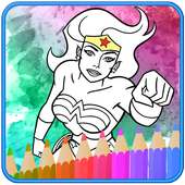 How to color Wonder Woman Adult Coloring Pages