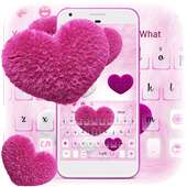 Pink heart Fluffy Keyboard on 9Apps