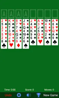 freecell solitaire - green felt - 123 games free